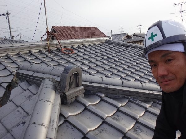 奈良市の屋根補修　（面戸漆喰塗り替え工事）サムネイル